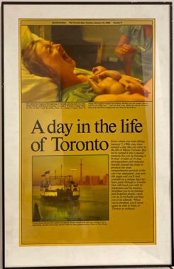 Lot # 6.4 Framed insert of the The Toronto Star Headline: “A day in the life of Toronto”