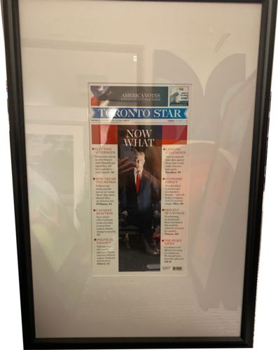 Lot # 6.14 Toronto Star Print of Front Page November 10th, 2016 “Now What”