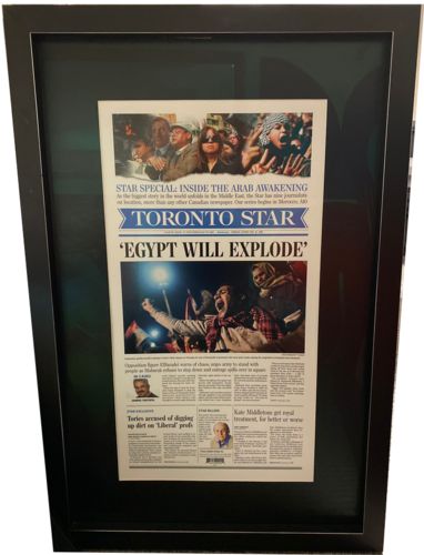 Lot # 6.16 Toronto Star Front Page Print February 11th, 2011 Egypt will Explode