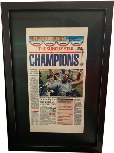 Lot # 6.17 Sunday Star Front Page Print October 25th, 1992 “Champions” World Series