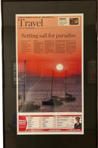 Lot #23.10 Toronto Star Saturday September 2nd 2006 Travel “Setting sail for Paradise”