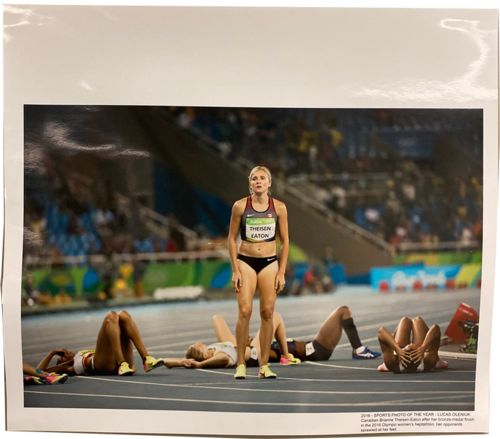 Lot # 24.13 2016 Sports Photo of the Year – Lucas Oleniuk Canadian Brianne Theisen-Eaton after her bronze-medal finish in the 2016 Olympic women’s heptathlon