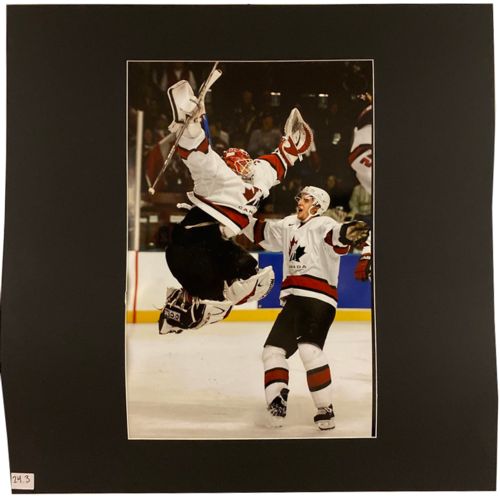 Lot #24.3 2002 Sports Peter Power Brodeur and Gagne 5-2 Victory over US at Salt Lake City Olympics