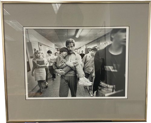 Lot # 29.15 Photo by Record Photographer Carrying Child through School Hallway