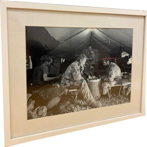 Lot # 43.7 Framed photograph of Canadian soldiers playing Chess