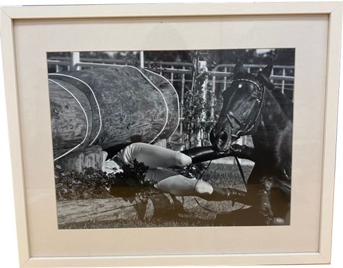 Lot # 43.8 Award Winning Ken Faught Photograph - of equestrian rider fallen during competition