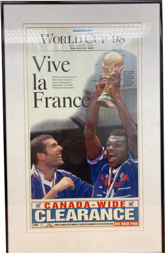 Lot # 44.4 The Toronto Star Print of Page July 13th, 1998 “Vive la France”