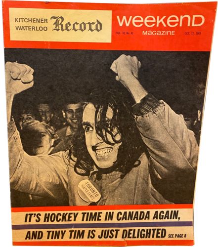 Lot #50.0 Weekend Magazine 1968 “It’s Hockey Time in Canada again, and Tiny Tim is Thrilled”