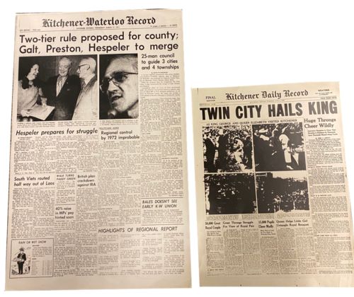 Lot #52.2 – Black and White Prints Kitchener Daily Record & Kitchener Waterloo Record Local Events of Significance