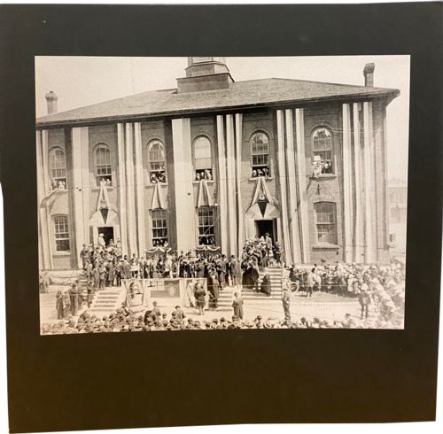 Lot # 54.6 Black and White Photograph Centennial Celebration Berlin City Hotel 1867