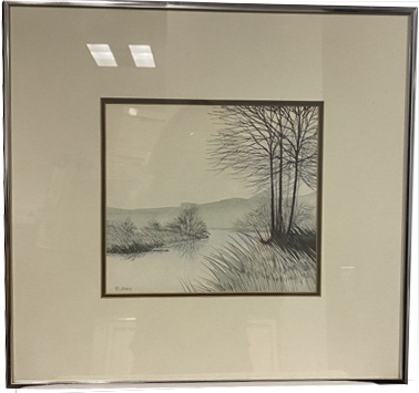 Lot #16.4 Depiction of riverbank Signed by Artist but undetermined