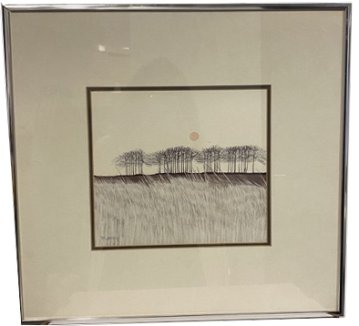 Lot #16.5 Depiction of sun over meadow Signed by Artist but undetermined