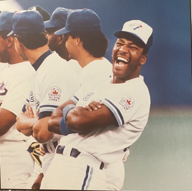 Lot # 8.2 “Joe Carter laughs during team introduction at All Stars Game 1991” Photographed by Bernard Weil Includes plaque