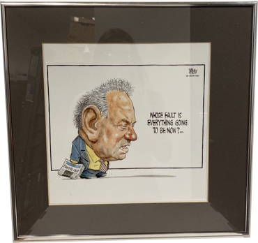 Lot #9.8 By Toronto Star Cartoonist Theo Moudakis ”Whose fault will everything be now?...