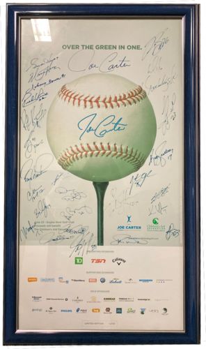 Lot #8.22 Over the Green in One Poster Joe Carter and Friends Celebrity Golf Tournament June 23rd, 2010 26 Celebrity Signatures Certificate of Authenticity