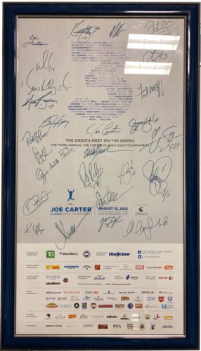 Lot #8.23 3rd Annual Joe Carter Classic Golf Tournament August 15th, 2012 26 Celebrity Signatures Certificate of Authenticity